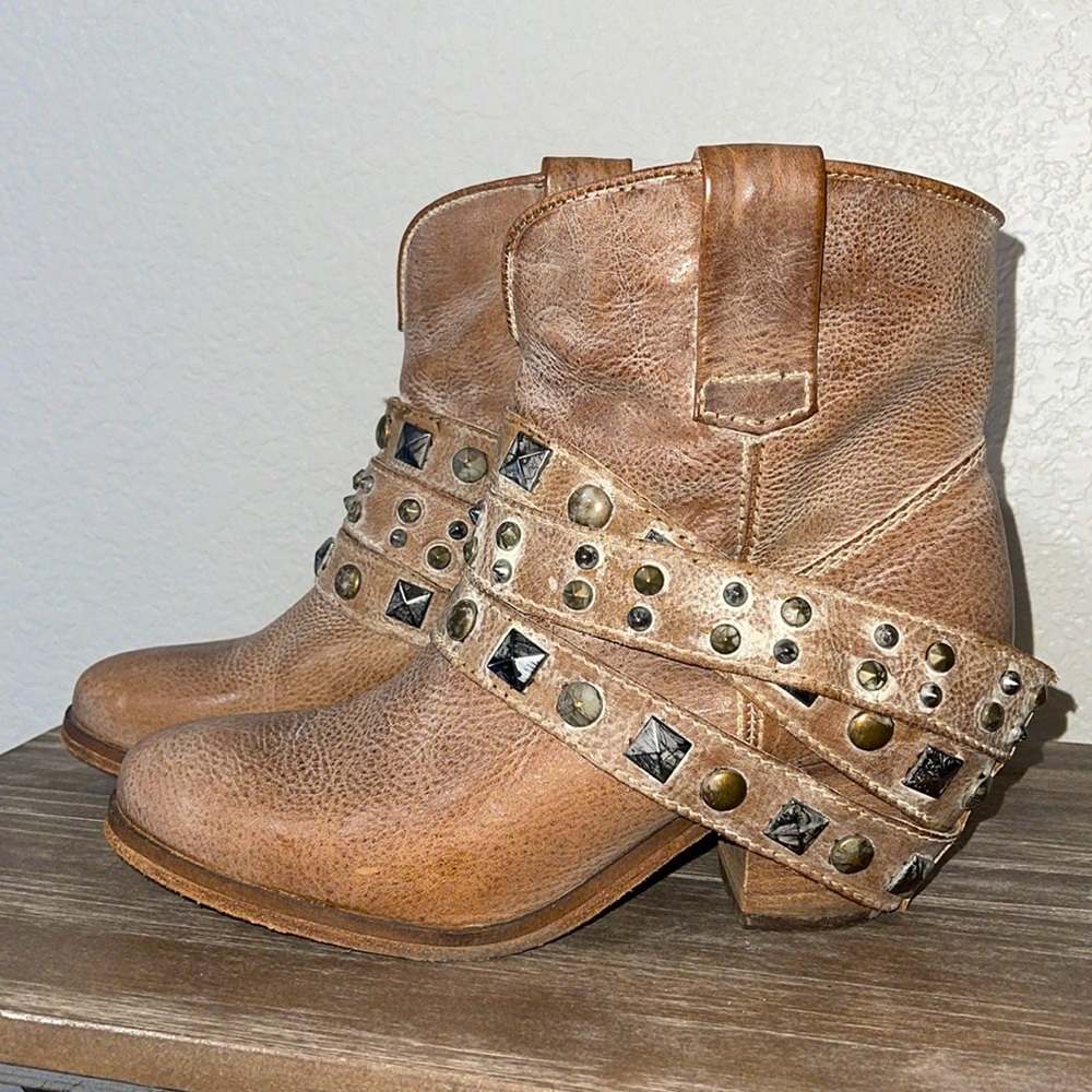 Corral Studded Strap Ankle Booties